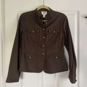 Talbots Military Brown Brass Jacket